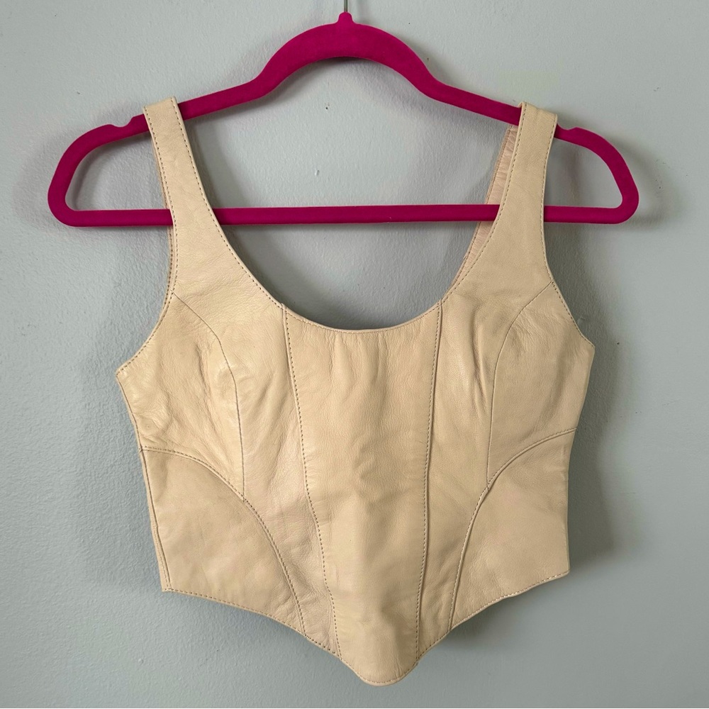 REVOLVE x Understated Leather Vest Bustier | Size Small | Color Bone | EUC